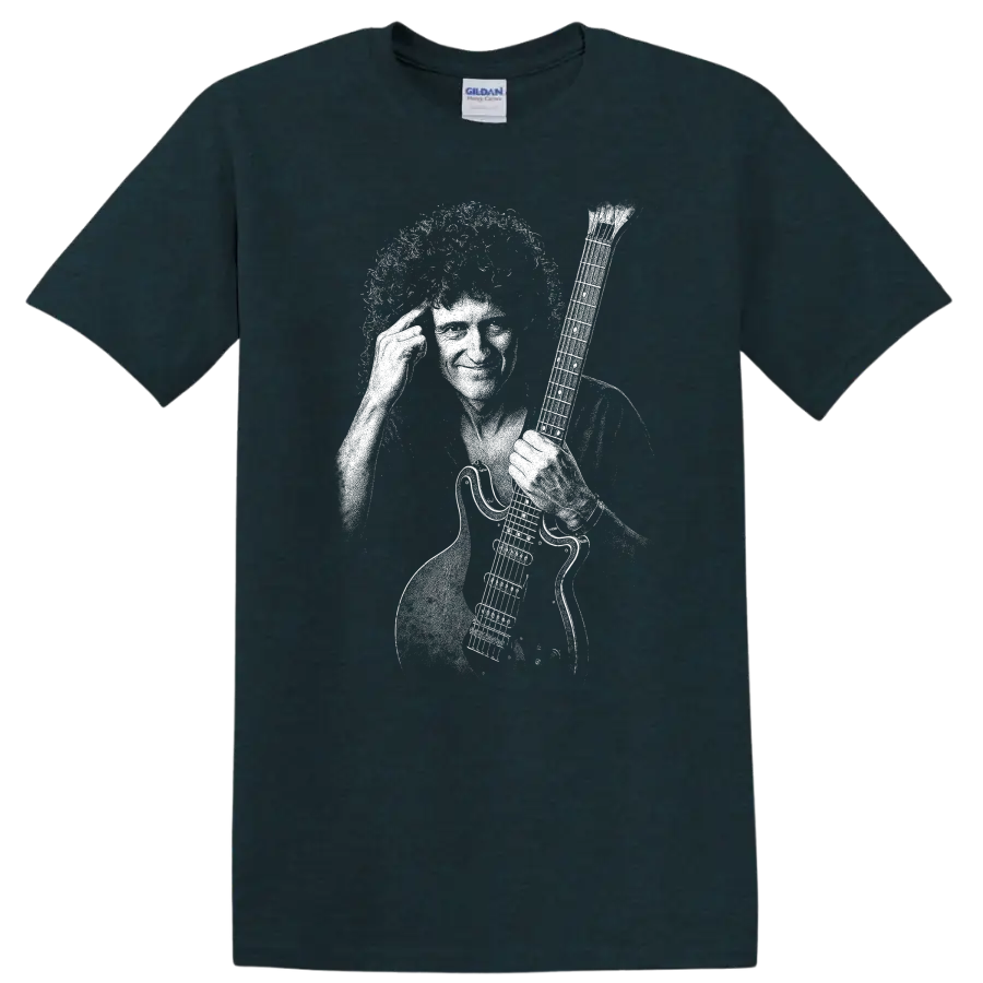 Brian May Queen Rock Legends Silhouette T Shirt - Midnight (Green)