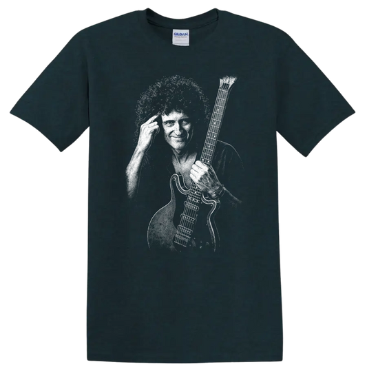 Brian May Queen Rock Legends Silhouette T Shirt on a Midnight (Green) T Shirt
