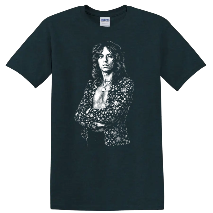 Roger Taylor Queen Rock Legends Silhouette Music Fan T Shirt - Midnight (Green)