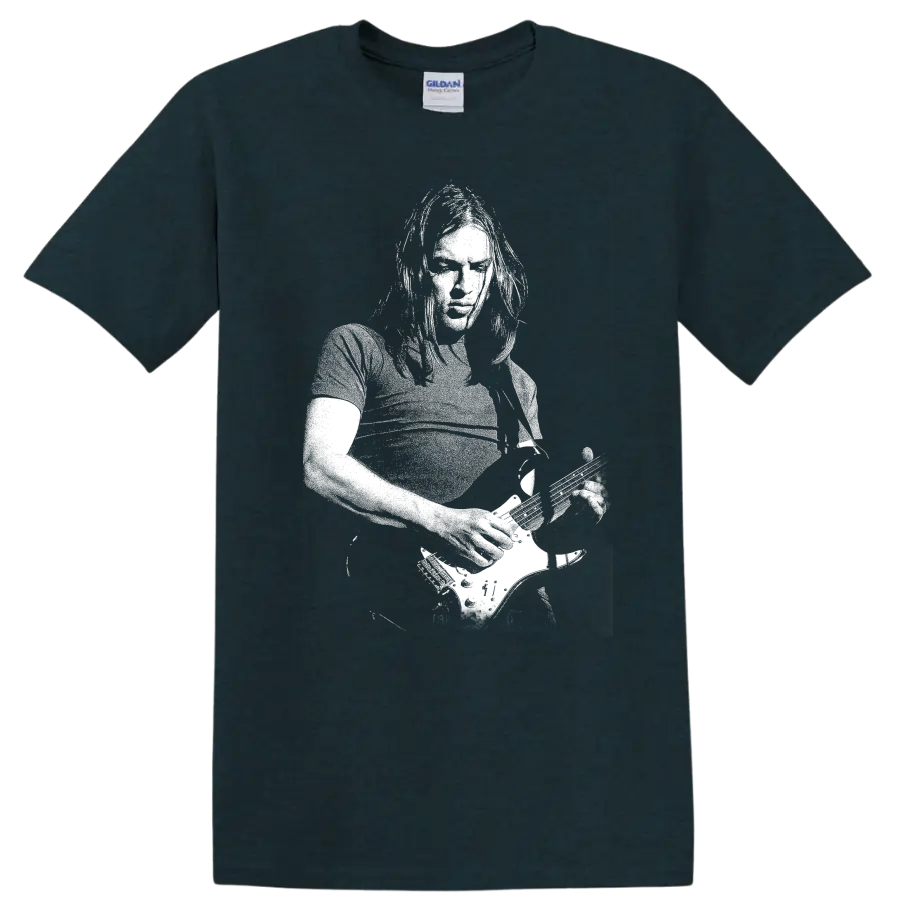 David Gilmour Pink Floyd Rock Legends Portrait T Shirt for Fans - Midnight (Green)