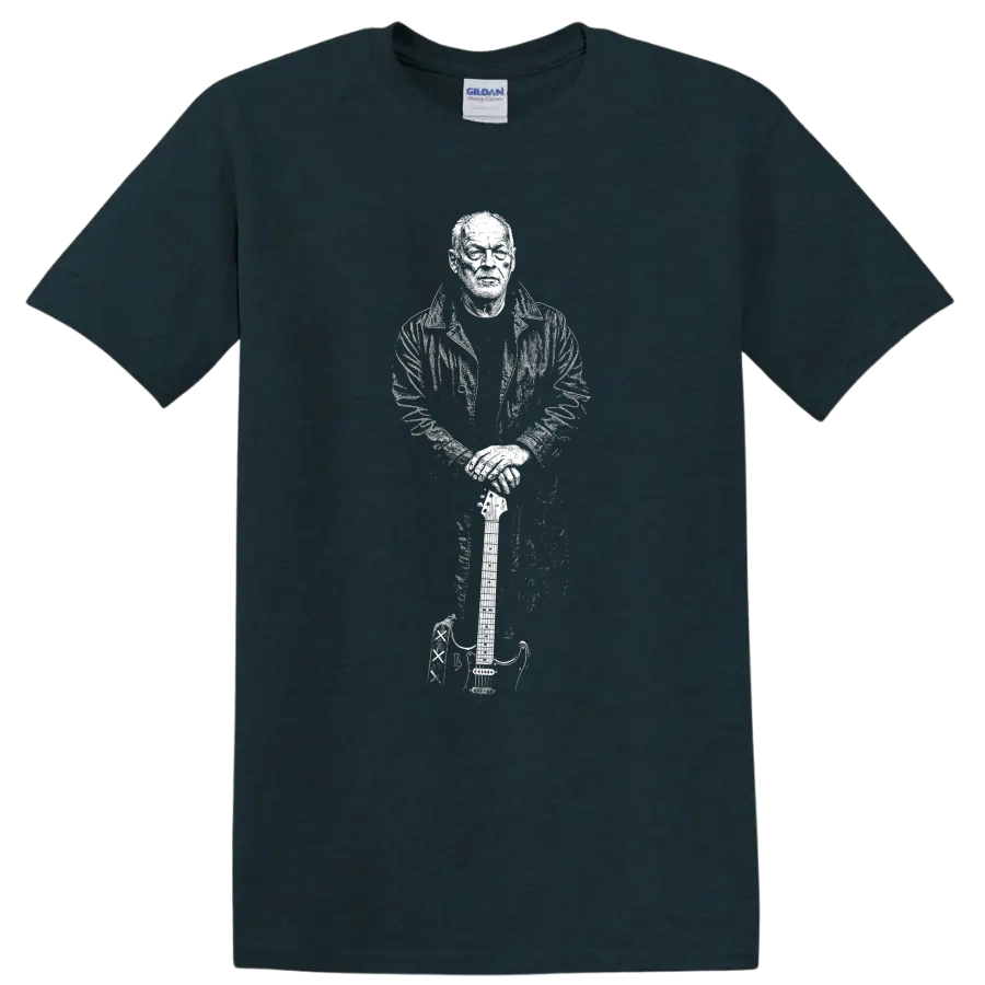 David Gilmour Pink Floyd Rock Legends Tribute T Shirt - Midnight (Green)