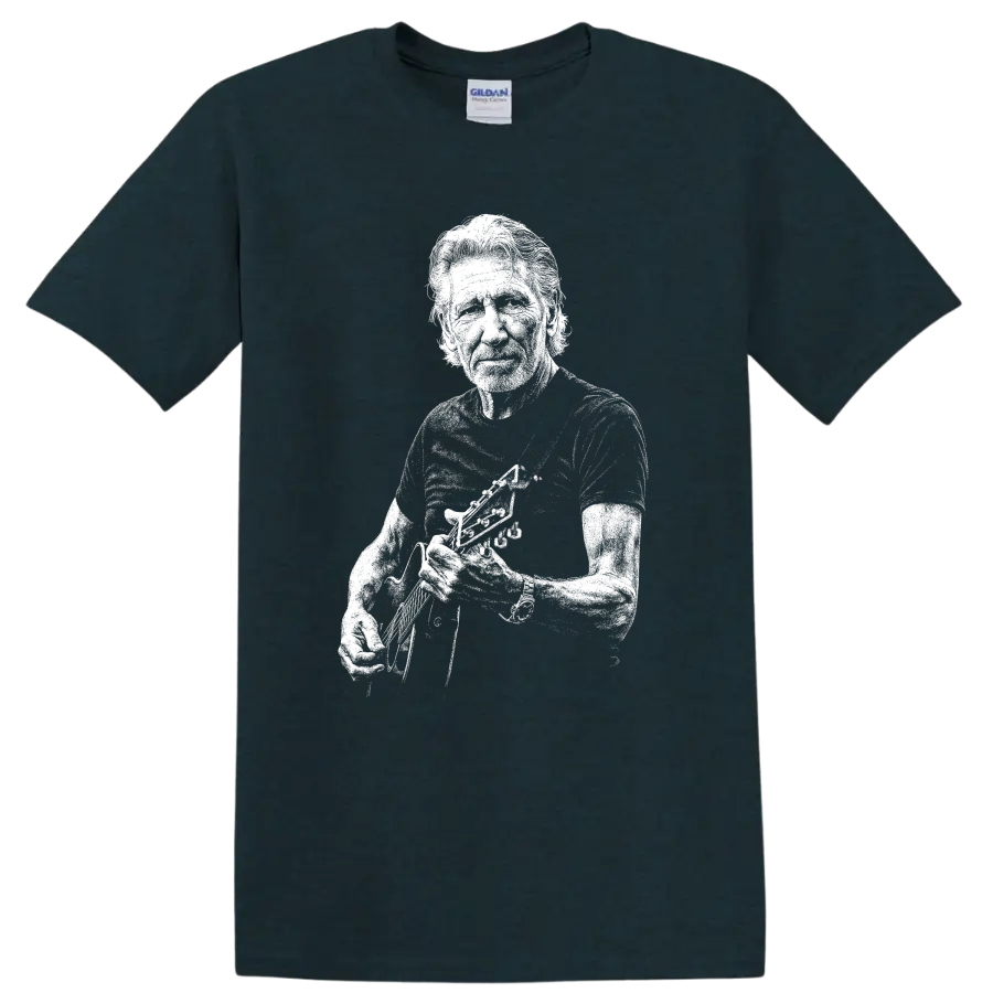 Roger Waters Pink Floyd Rock Legend Portrait T Shirt - Midnight (Green)