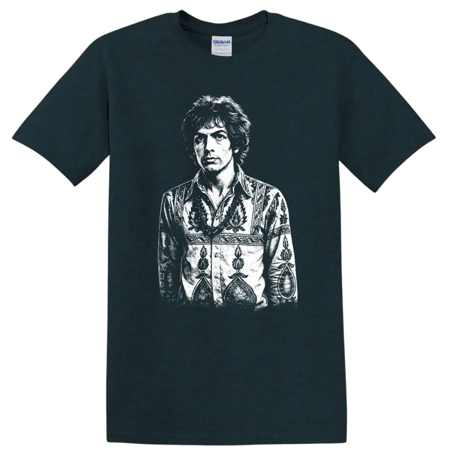 Syd Barrett Pink Floyd Rock Legends Portrait T Shirt - Midnight (Green)