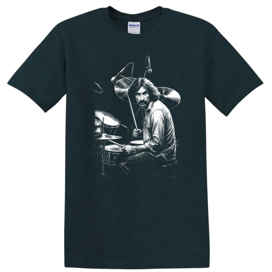 Nick Mason Pink Floyd Rock Legends T Shirt for Classic Rock Fans - Midnight (Green)
