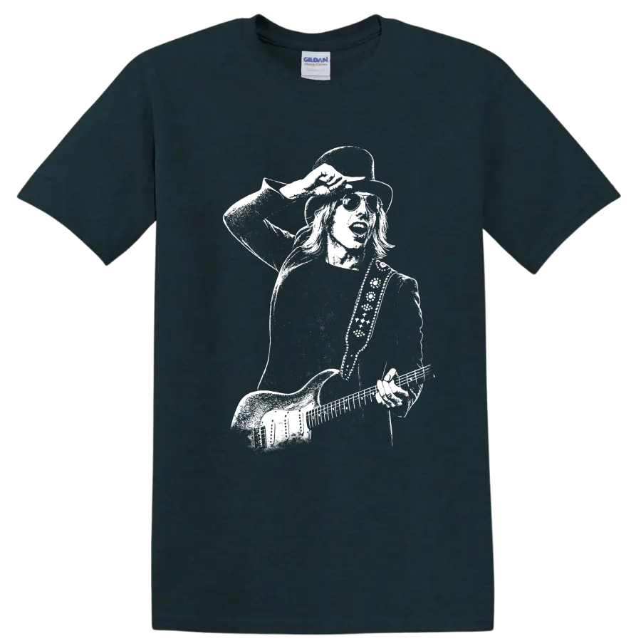 Tom Petty and the Heartbreakers Rock Legends Band Logo T Shirt - Midnight (Green)