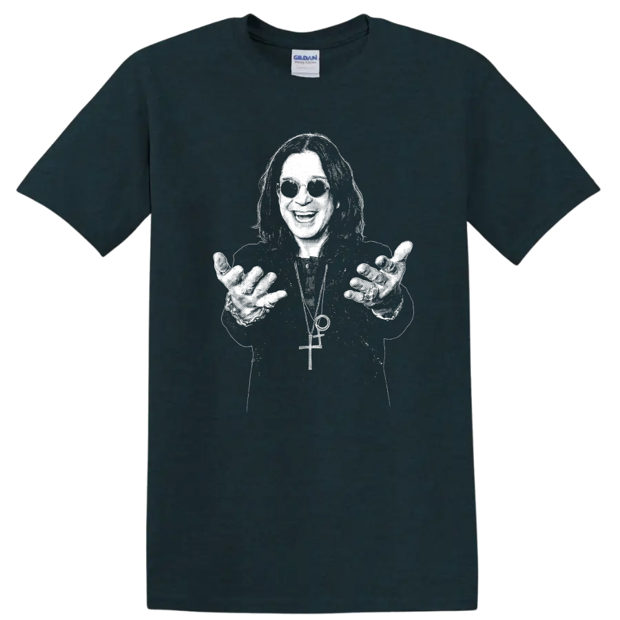 Ozzy Osbourne Black Sabbath Rock Legends Distressed Portrait T Shirt - Midnight (Green)