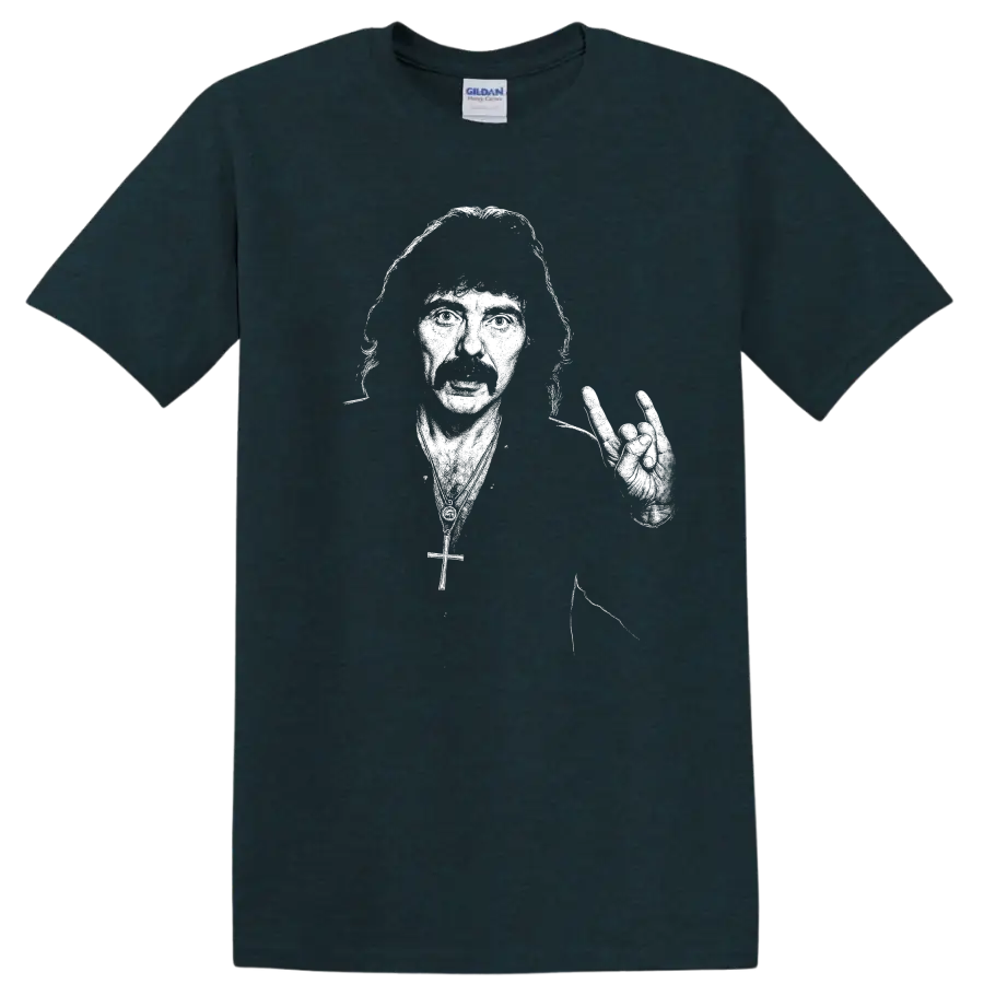 Tony Iommi Black Sabbath Rock Legends Tribute T Shirt - Midnight (Green)