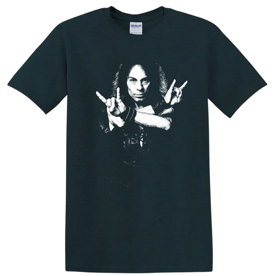 Ronnie James Dio Black Sabbath Rainbow Rock Legend T Shirt - Midnight (Green)