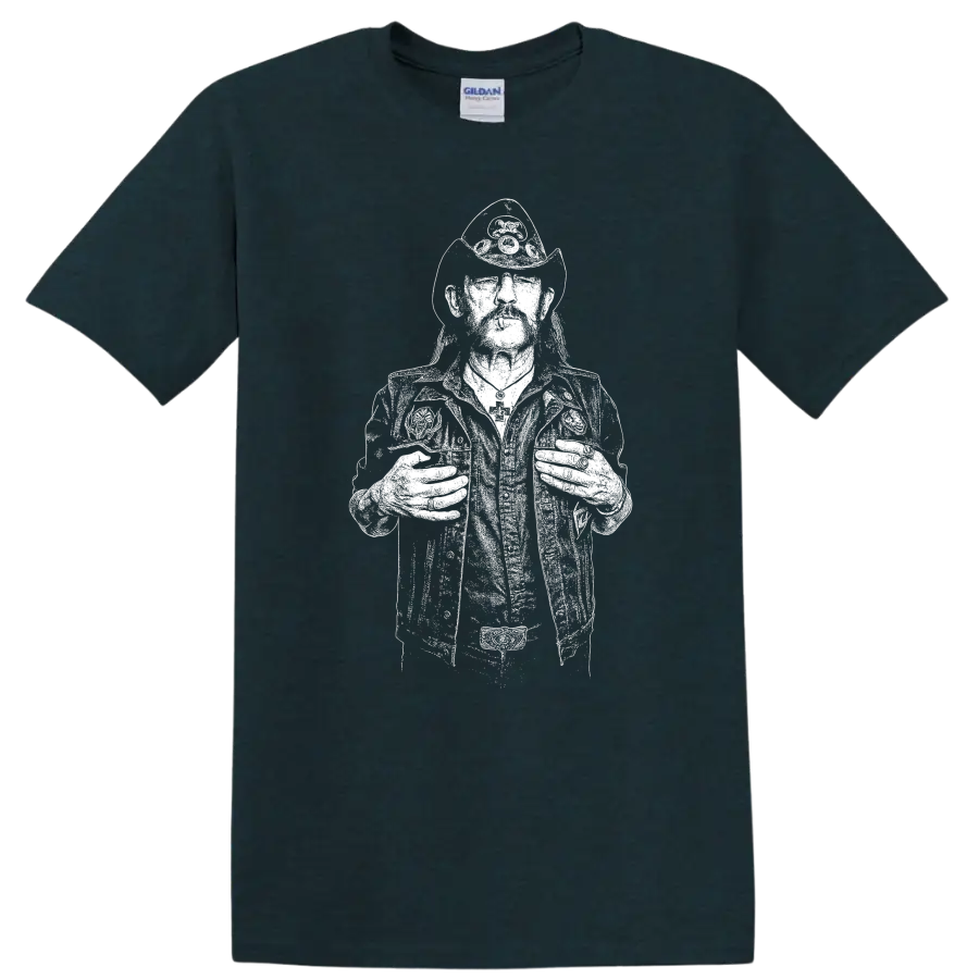 Lemmy Kilmister Motörhead Rock Legends Tribute T Shirt - Midnight (Green)
