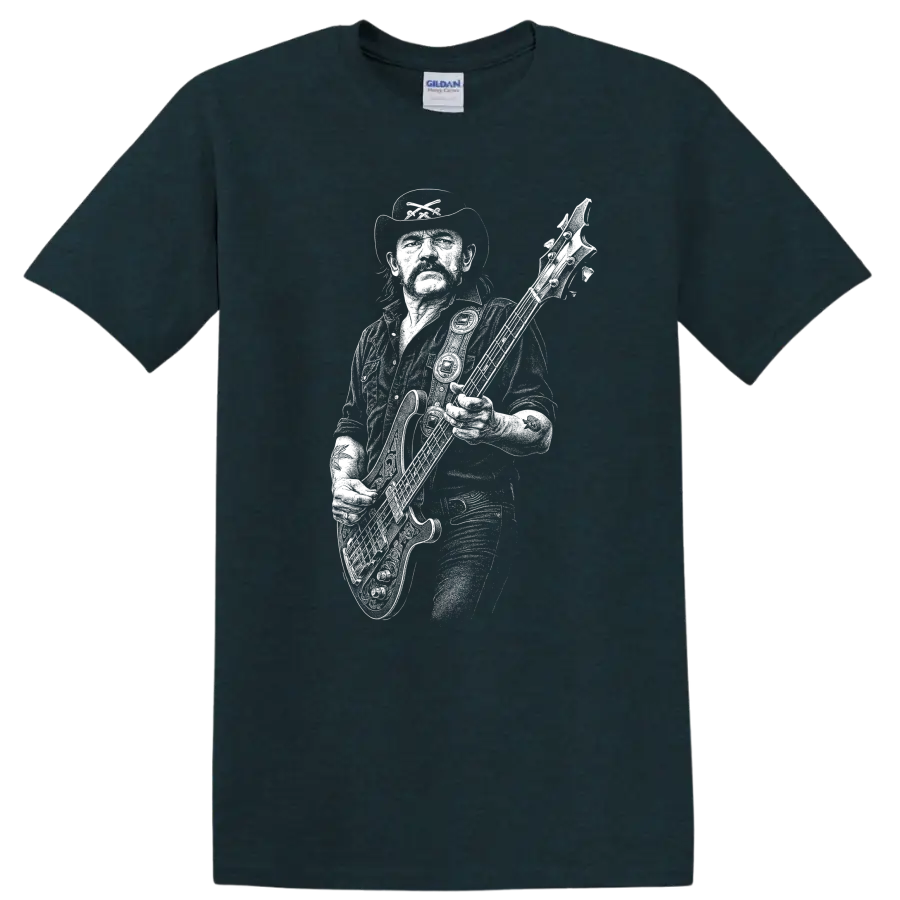 Lemmy Kilmister Motörhead Rock Legends Silhouette T Shirt - Midnight (Green)