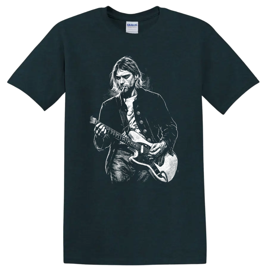 Kurt Cobain Nirvana Smells Like Teen Spirit Rock Legends T Shirt - Midnight (Green)