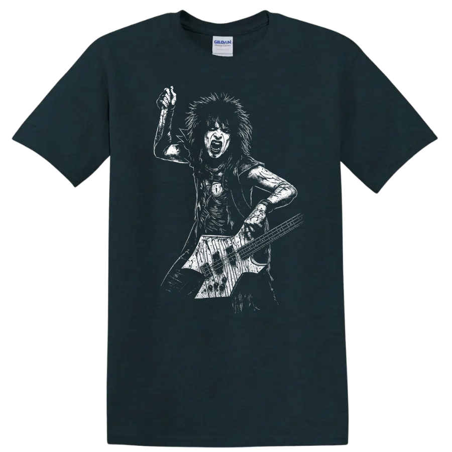 Nikki Sixx Mötley Crüe Shout at the Devil Rock Legends T Shirt - Midnight (Green)