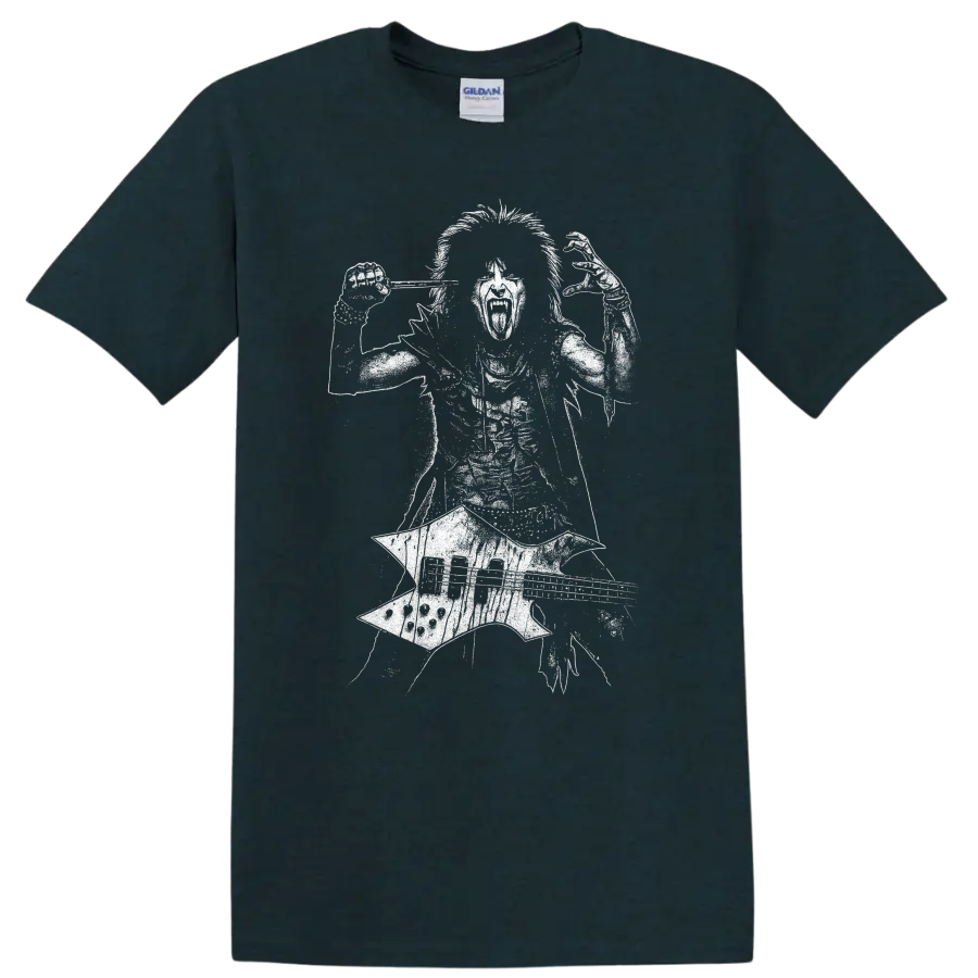 Nikki Sixx Mötley Crüe Shout at the Devil Rock Legends T Shirt - Midnight (Green)