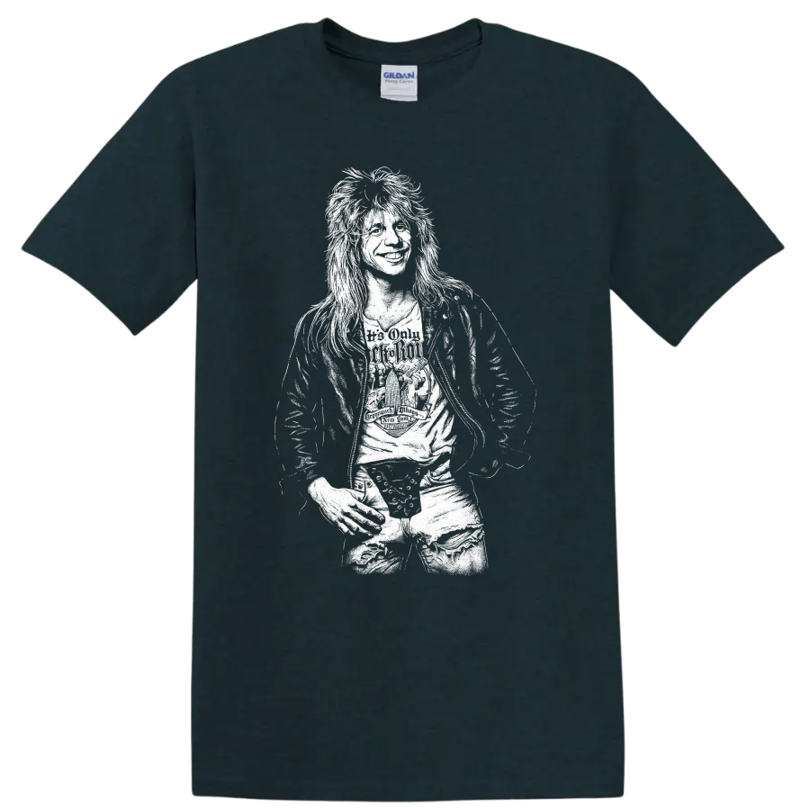 Steven Adler Guns N' Roses Rock Legends Portrait T Shirt - Midnight (Green)