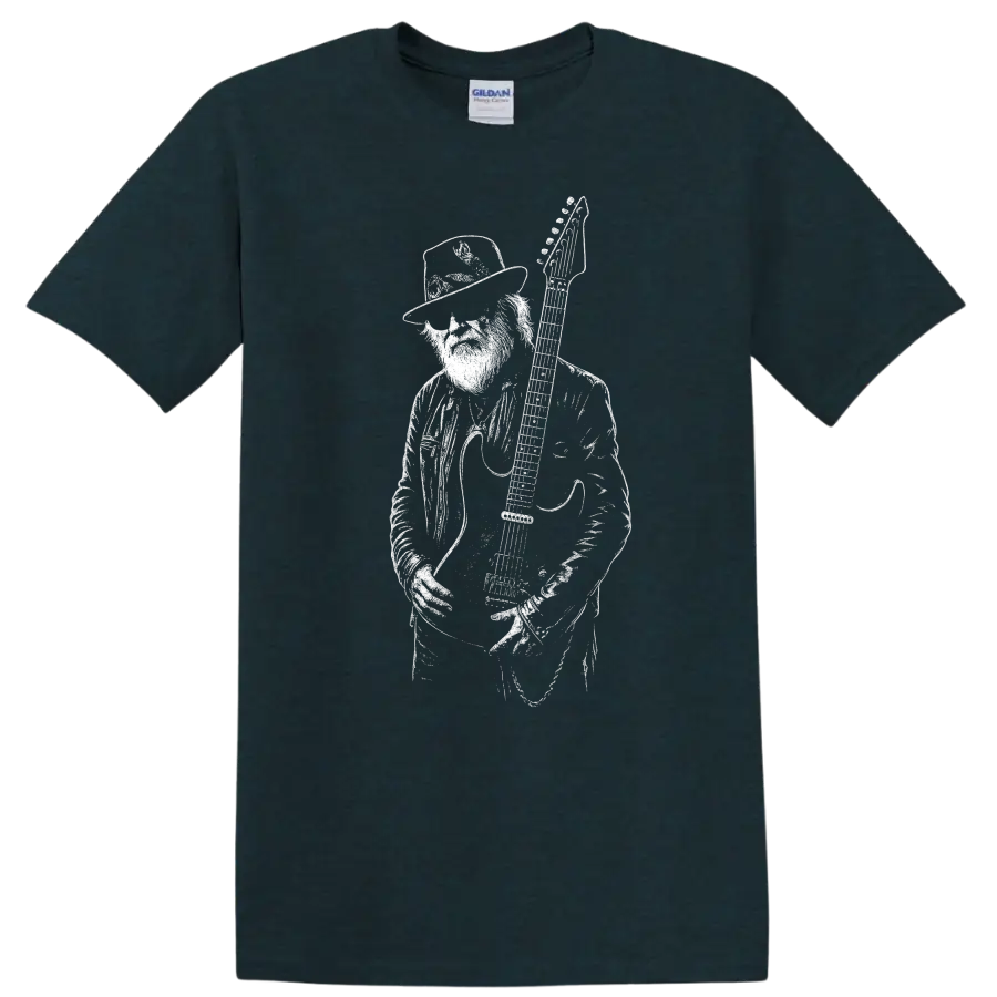 Dusty Hill ZZ Top Rock Legends Tribute T Shirt Classic Music Fan Tee - Midnight (Green)