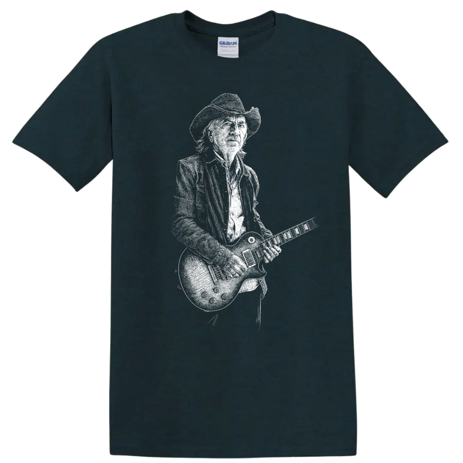 Dickey Betts The Allman Brothers Band Rock Legends T Shirt - Midnight (Green)