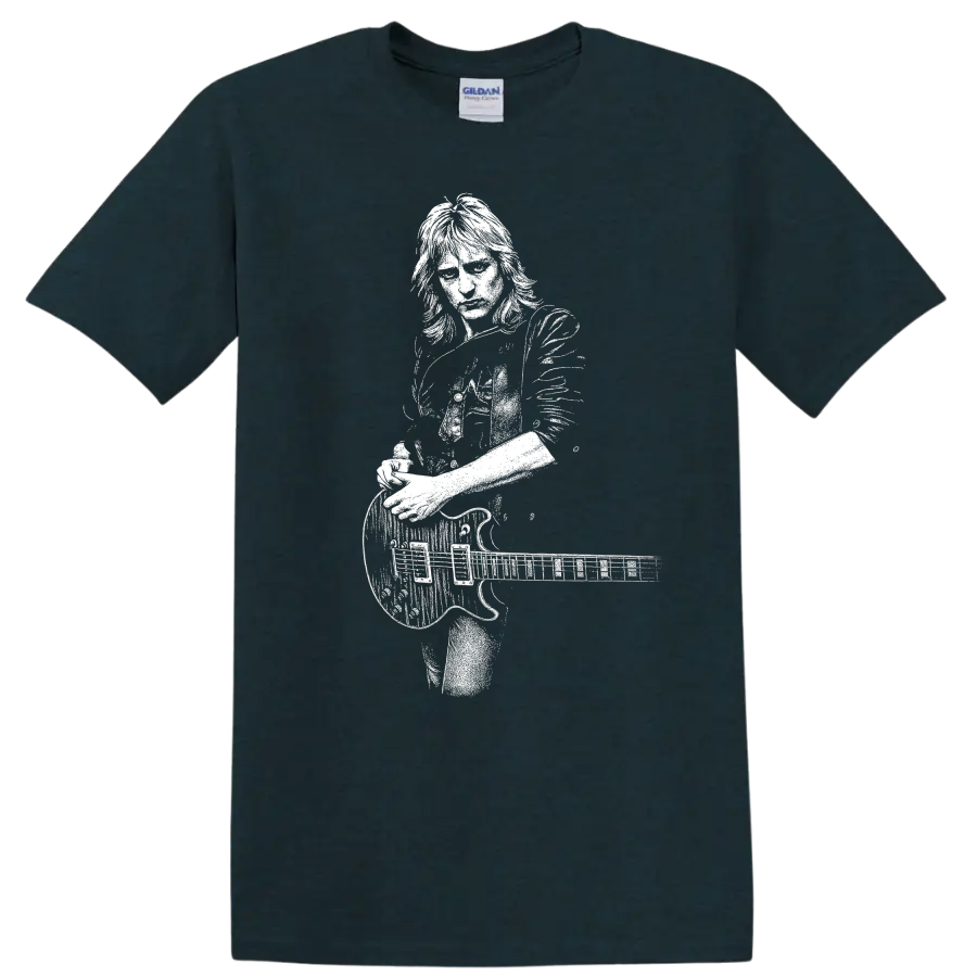 Phil Collen Def Leppard Rock Legends Guitarist T Shirt - Midnight (Green)