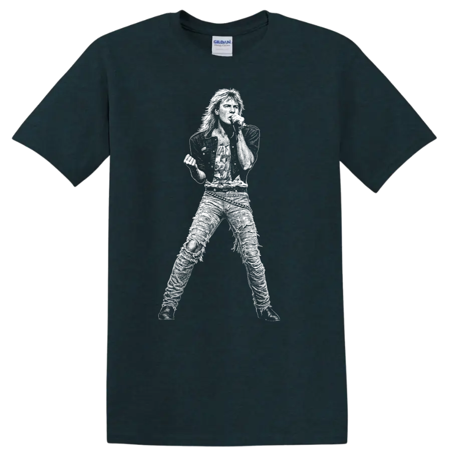 Joe Elliott Def Leppard Rock Legends Silhouette T Shirt - Midnight (Green)