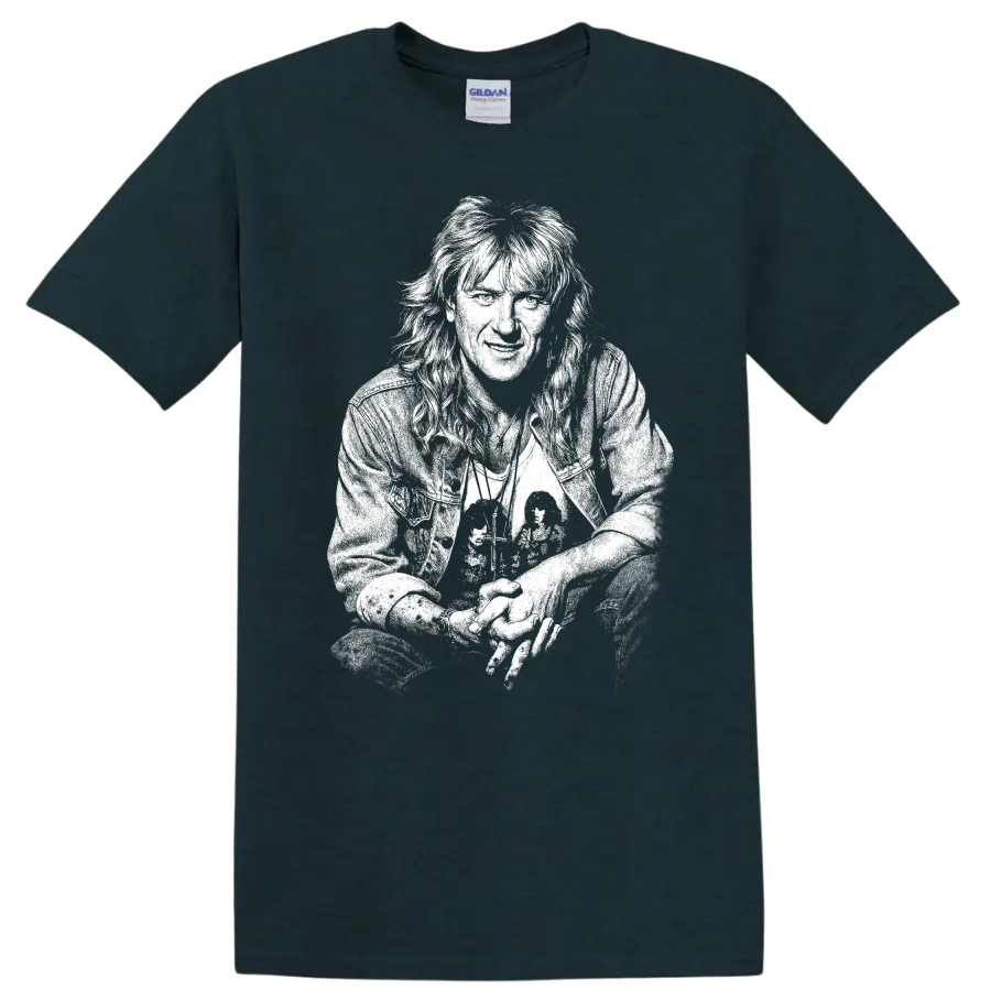 Joe Elliott Def Leppard Rock Legends Portrait T Shirt - Midnight (Green)