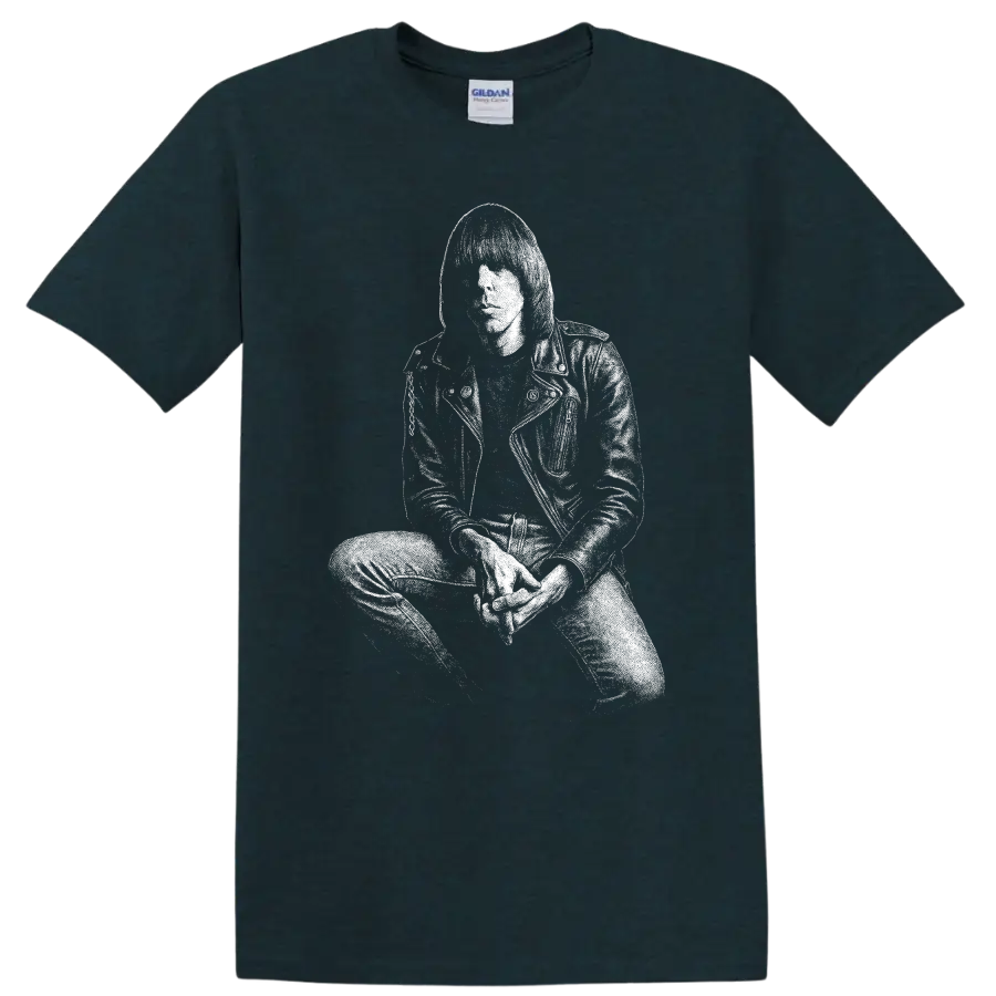 Joey Ramone Ramones Rock Legends T Shirt for Classic Punk Fans - Midnight (Green)