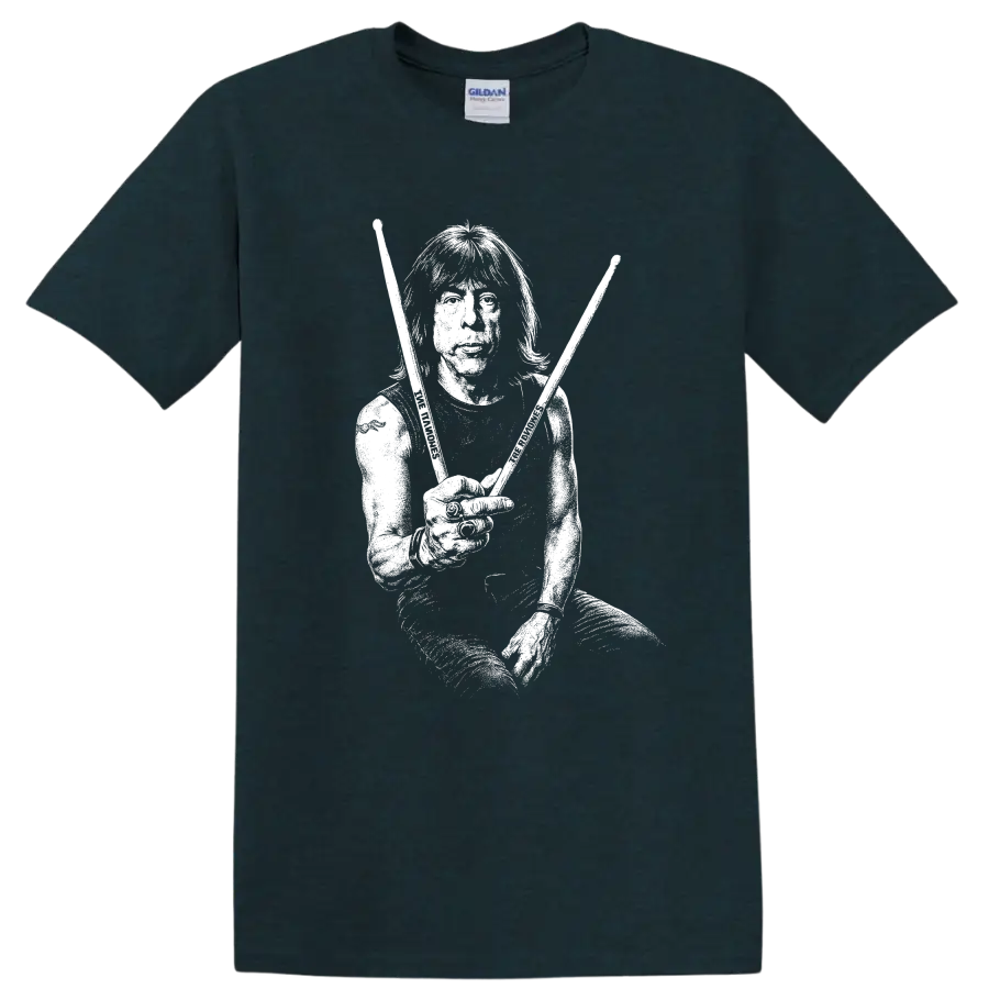 Marky Ramone Ramones Rock Legends Punk Drummer T Shirt - Midnight (Green)
