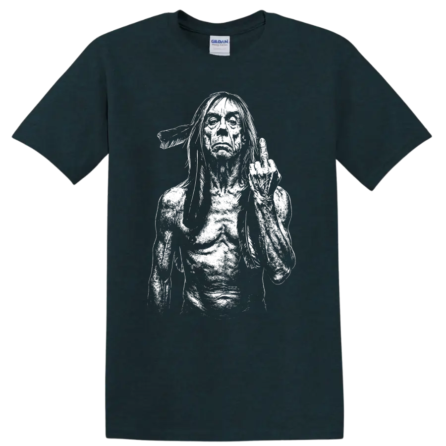 Iggy Pop The Stooges Rock Legends Tribute T Shirt for Music Fans - Midnight (Green)