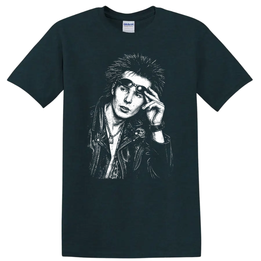 Sid Vicious Sex Pistols Rock Legends T Shirt Punk Music Tribute - Midnight (Green)