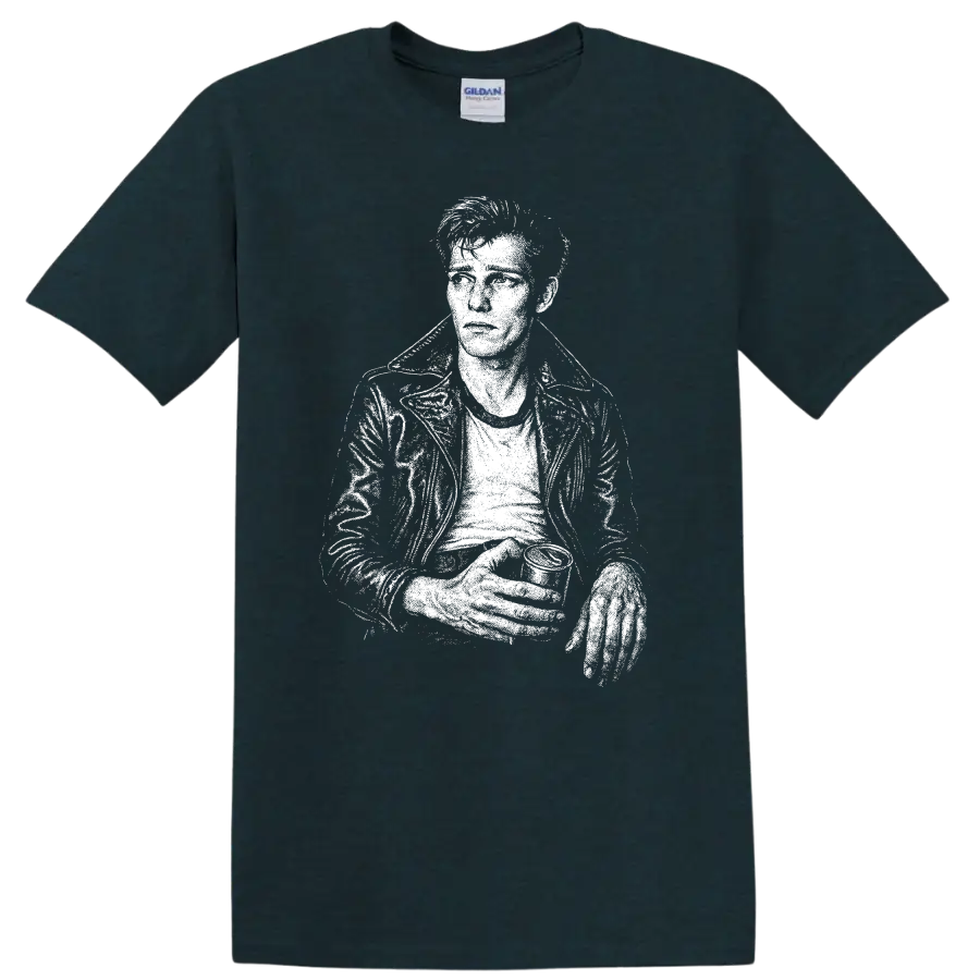Paul Simonon The Clash Rock Legends Silhouette T Shirt - Midnight (Green)