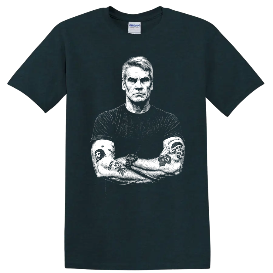 Henry Rollins Black Flag Rock Legends Punk Icon T Shirt - Midnight (Green)