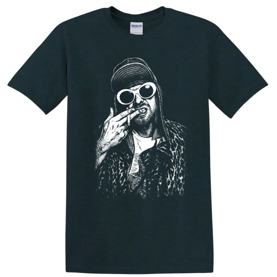 Kurt Cobain Nirvana Smells Like Teen Spirit Rock Legends T Shirt - Midnight (Green)