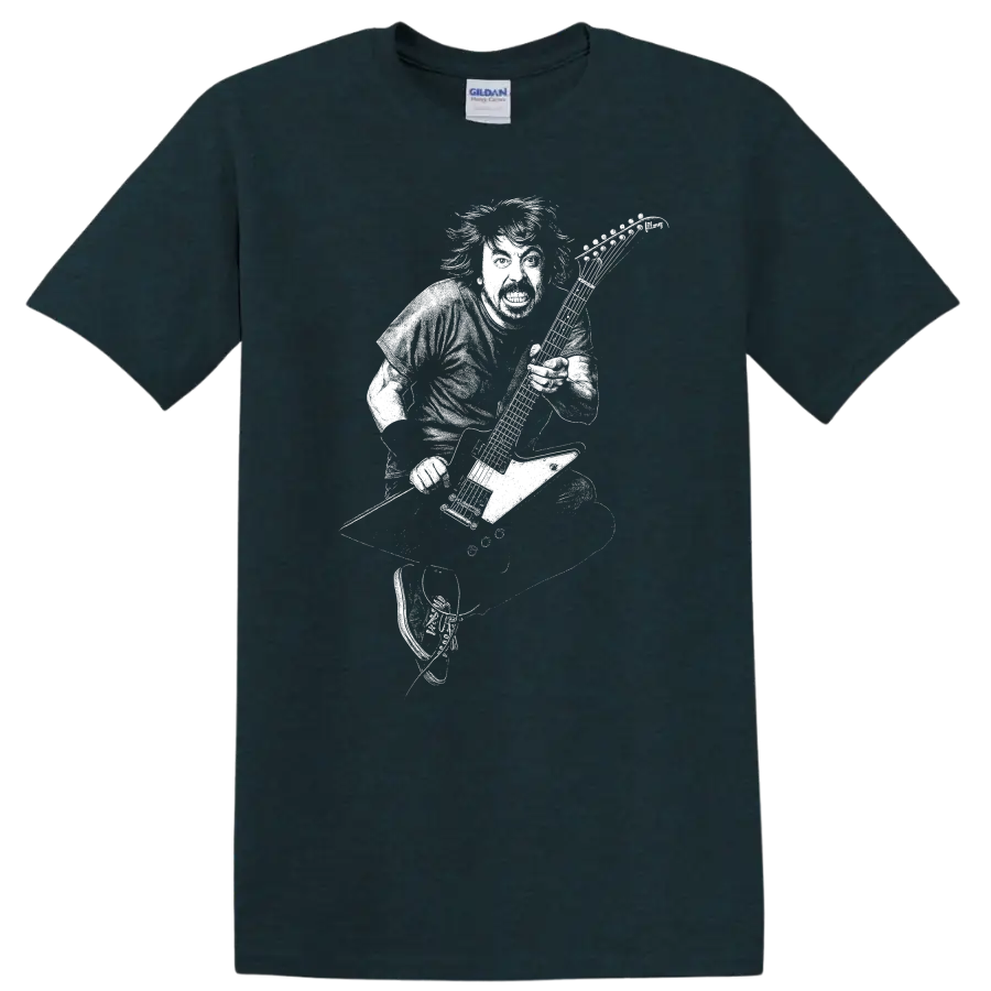 Dave Grohl Foo Fighters Rock Legends Portrait T Shirt for Fans - Midnight (Green)