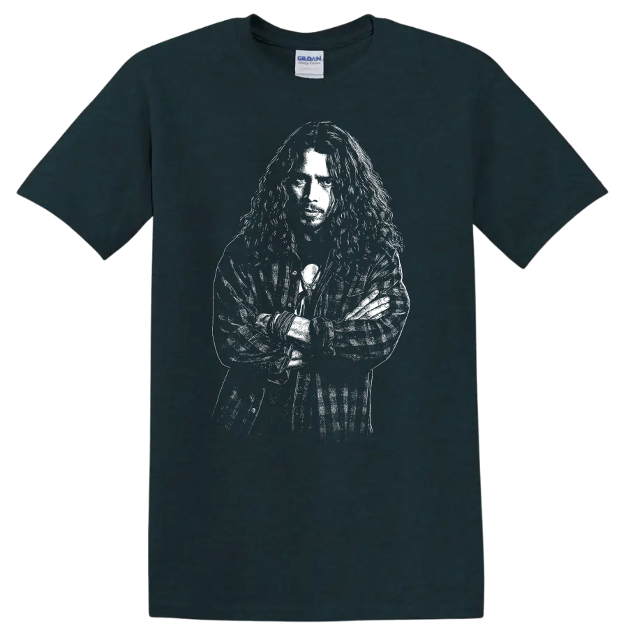Chris Cornell Soundgarden Rock Legends Portrait T Shirt for Fans - Midnight (Green)