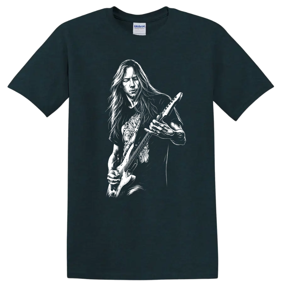 David Gilmour Pink Floyd Rock Legends T Shirt Vintage Music Tribute - Midnight (Green)