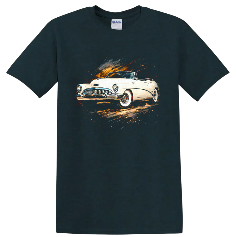 1953 Buick Skylark Convertible classic car graphic print T shirt on a Midnight (Green) T Shirt