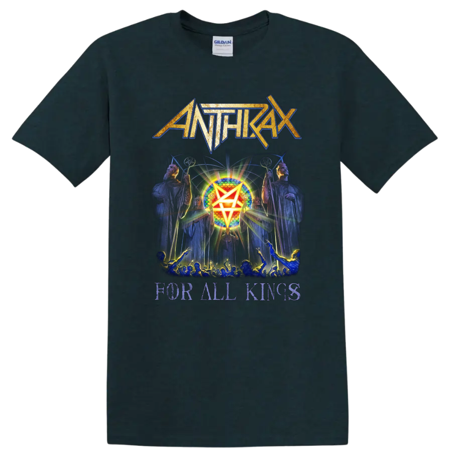 Anthrax For All Kings heavy metal band graphic print T - Midnight (Green)