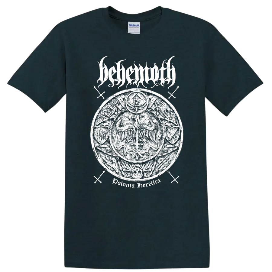 BEHEMOTH rock metal logo graphic on a T - Midnight (Green)
