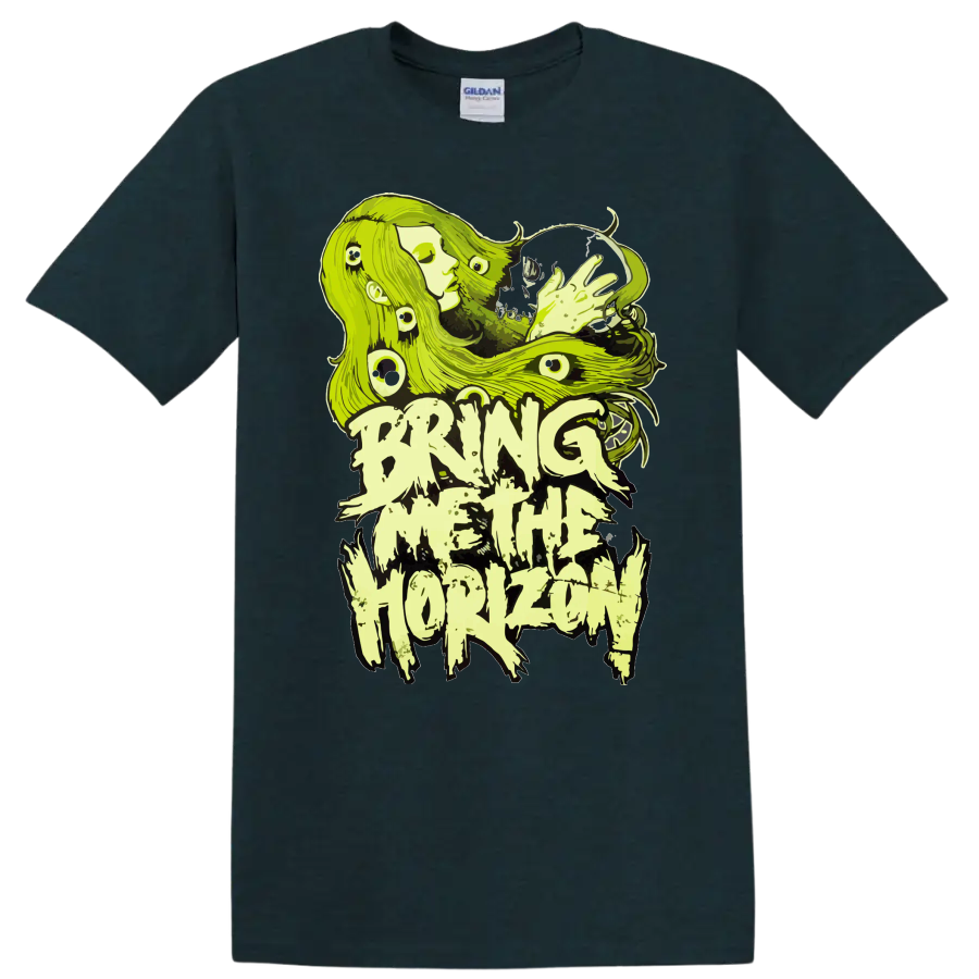 Neon green Bring Me The Horizon inspired horror-metal graphic T - Midnight (Green)