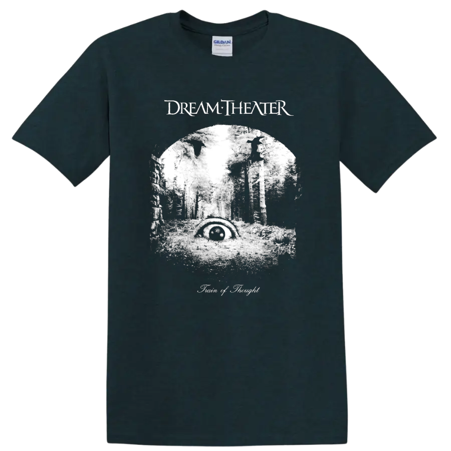 Dream Theater black and white forest eye graphic T - Midnight (Green)
