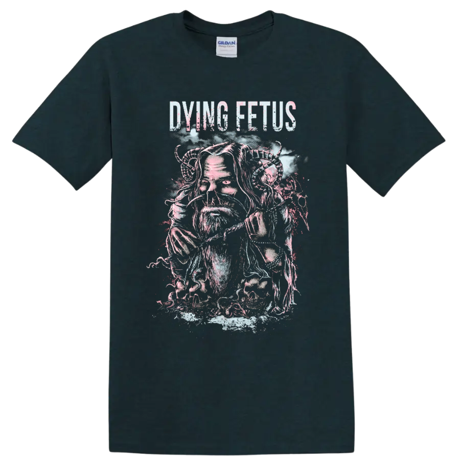 DYING FETUS death metal graphic print with skull portrait T - Midnight (Green)