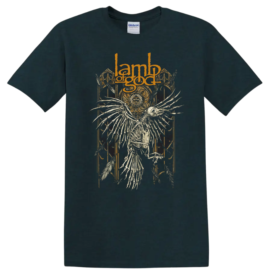 Lamb of God skeleton bird gothic graphic on a - Midnight (Green)