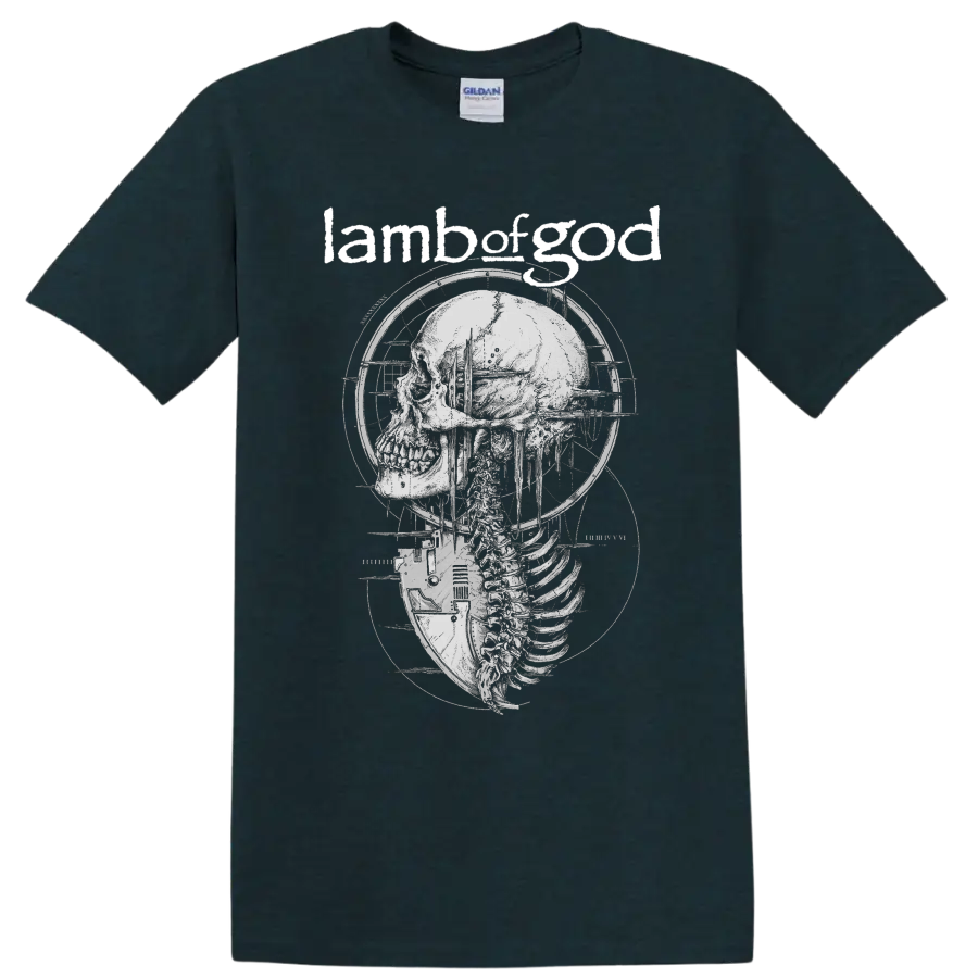 Lamb of God skull and skeleton graphic metal band - Midnight (Green)