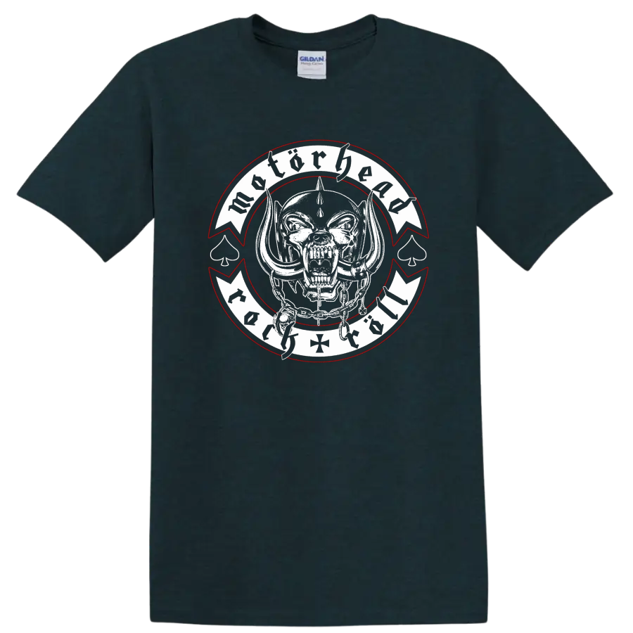 Motorhead skull logo graphic print T shirt with gothic - Midnight (Green)