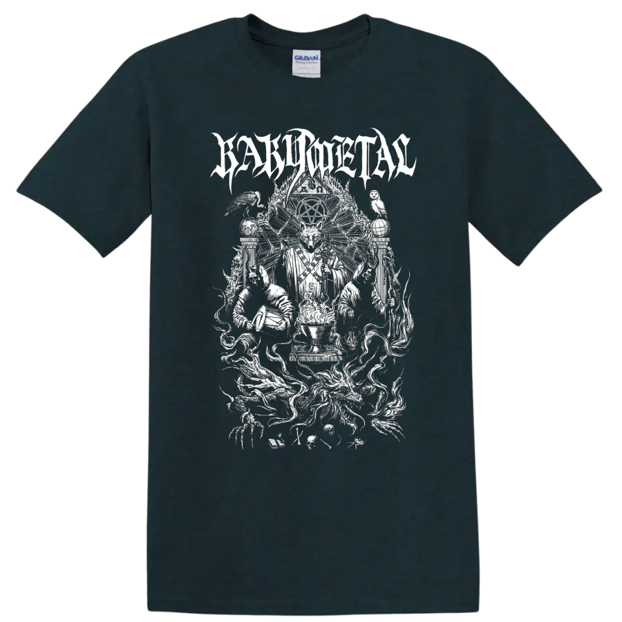 BABYMETAL wolf ritual illustration with pentagram, flames, birds, and gothic linework on a Midnight (Green) T Shirt