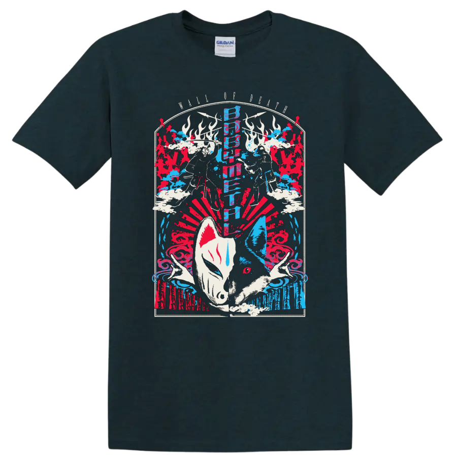 BABYMETAL LEGEND 2015 fox festival collage with kitsune masks and red blue artwork on a Midnight (Green) T Shirt