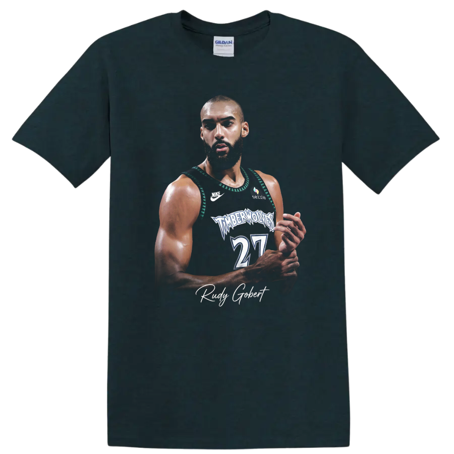 Jaylen Clark Minnesota Timberwolves basketball player portrait in sports poster style on a Midnight (Green) T Shirt