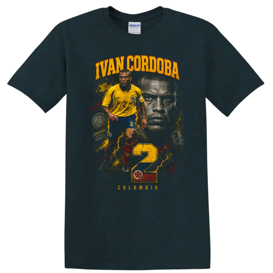 James Rodríguez Colombia soccer player graphic design on a Midnight (Green) T Shirt