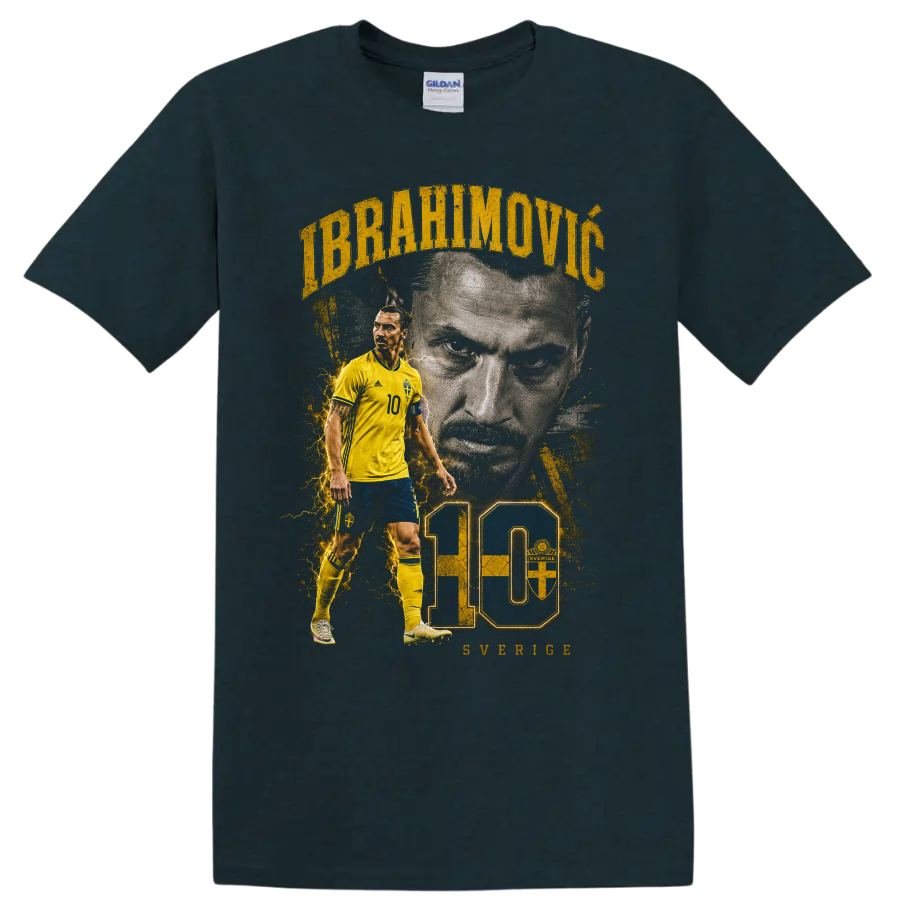 Zlatan Ibrahimović Sweden soccer graphic with number 10 on a Midnight (Green) T Shirt