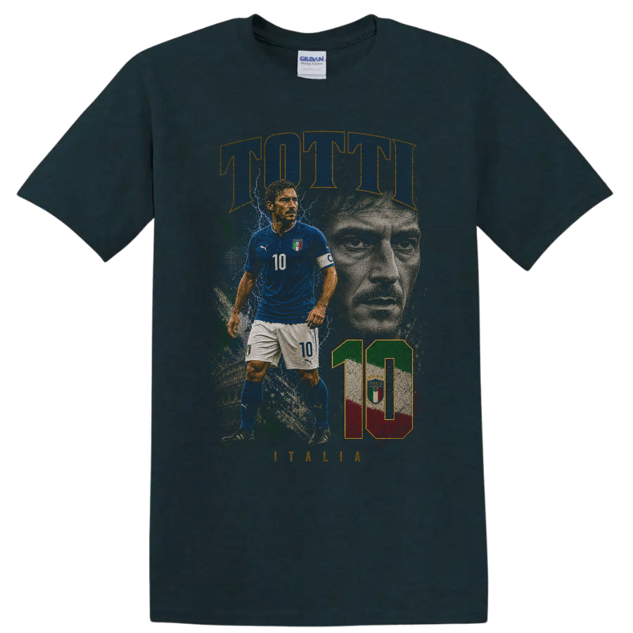 Daniele De Rossi Italy soccer tribute portrait graphic on a Midnight (Green) T Shirt