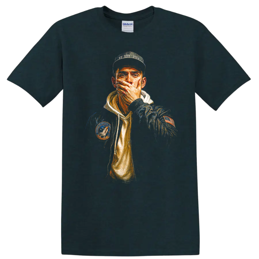 Logic Confessions of a Dangerous Mind illustrated hip-hop portrait on a Midnight (Green) T Shirt
