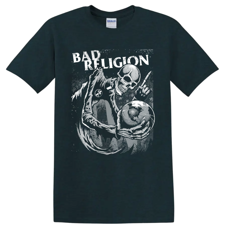 Bad Religion crossbuster punk rock band graphic print on a Midnight (Green) T Shirt